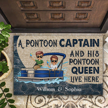 Load image into Gallery viewer, A Pontoon Captain And His Pontoon Queen Live Here - Couple Gift - Personalized Custom Doormat