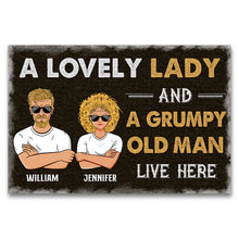 Load image into Gallery viewer, Family Couple A Lovely Lady And A Grumpy Old Man Live Here - Personalized Custom Doormat