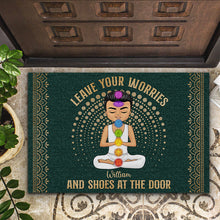 Load image into Gallery viewer, Leave Your Worries & Shoes - Gift For Yoga Lovers - Personalized Custom Doormat