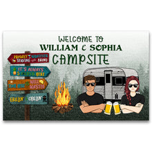 Load image into Gallery viewer, Time Here Is Well Wasted Camping - Personalized Custom Doormat
