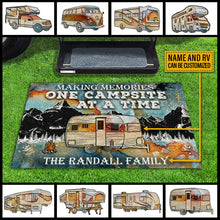 Load image into Gallery viewer, Personalized Camping Making Memories Blue Earth Custom RV Customized Doormat