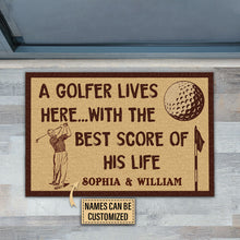 Load image into Gallery viewer, Personalized Golf The Best Score Customized Doormat