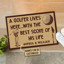 Load image into Gallery viewer, Personalized Golf The Best Score Customized Doormat