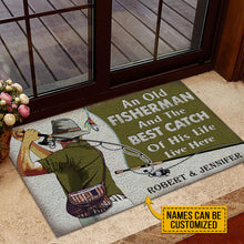 Load image into Gallery viewer, Personalized Fishing Old Couple The Best Catch Live Here Customized Doormat