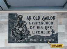 Load image into Gallery viewer, Personalized Sailor Anchor Of His Life Customized Doormat