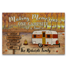 Load image into Gallery viewer, Fall Camping Making Memories One Campsite At A Time - Personalized Custom Doormat
