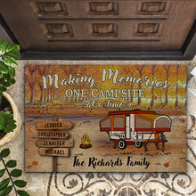 Load image into Gallery viewer, Fall Camping Making Memories One Campsite At A Time - Personalized Custom Doormat
