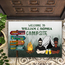 Load image into Gallery viewer, Time Here Is Well Wasted Camping - Personalized Custom Doormat
