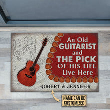 Load image into Gallery viewer, Personalized Acoustic Old Couple Live Here Customized Doormat
