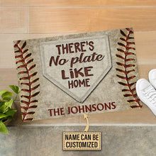 Load image into Gallery viewer, Personalized Baseball No Plate Like Home Customized Doormat

