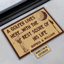 Load image into Gallery viewer, Personalized Golf The Best Score Customized Doormat

