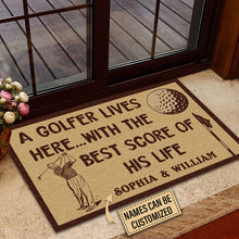 Load image into Gallery viewer, Personalized Golf The Best Score Customized Doormat
