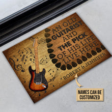Load image into Gallery viewer, Personalized Guitar Old Couple Live Here Customized Doormat
