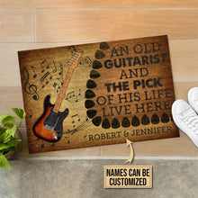 Load image into Gallery viewer, Personalized Guitar Old Couple Live Here Customized Doormat

