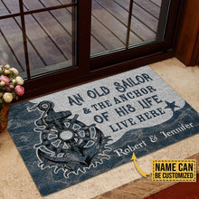 Load image into Gallery viewer, Personalized Sailor Anchor Of His Life Customized Doormat

