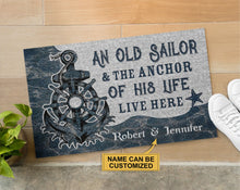 Load image into Gallery viewer, Personalized Sailor Anchor Of His Life Customized Doormat
