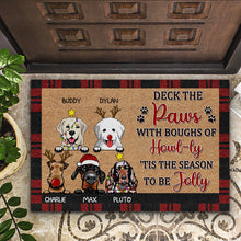 Load image into Gallery viewer, Deck The Paws With Boughs Dog - Christmas Gift - Personalized Custom Doormat
