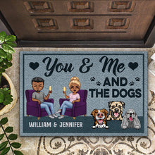 Load image into Gallery viewer, You &amp; Me And The Dog Husband Wife - Couple Gift - Personalized Custom Doormat
