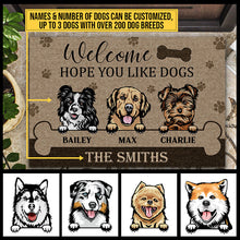 Load image into Gallery viewer, Welcome Hope You Like Dogs, Dog Welcome, Dog Lover Gift, Custom Doormat
